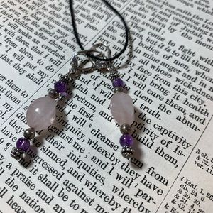 KMD Original SS Rose Quartz & Amethyst Earrings